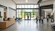 © Ofida Studio - Modern School Reception and Hallway with Students and Staff
