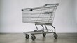 © Влада Яковенко - A shopping cart isolated on a simple background, metallic frame, clean wheels and polished retail utility styling, ultra-realistic, no logos.