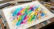 © Svitlana - A colorful brush-line and stroke set with pencil, marker and chalk texture, layered highlight marks and lively doodle motion on a creative backdrop, ultra-realistic, no logos.