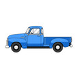 © Billie - Vintage Blue Pickup Truck Side View