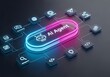 © munawaroh - AI Agent Concept with Futuristic Interface and Icons