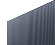 © valiantsin - Corner of modern building clad in vertical metal panels forms sharp geometric edge. Minimal structure emphasizes height and  alignment of facade lines. Concept of industrial design, engineering