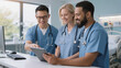 © Jennifer - Diverse Medical Team Collaborating on Tablet in Hospital
