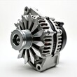 © Raisa - Silver automotive alternator with fan. Close-up on mechanical part for car engine. Shows internal electrical components and metal structure.
