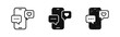 © ICONS FOR YOU - Mobile phone with chat and like icons set. Social media, messaging, and communication symbols in various styles.