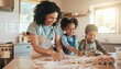 © Rizqi - Mother and Kids Covered in Flour Baking Cookies