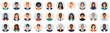 © Stocklume - Diverse business avatar set with multiethnic people portraits | Professional men and women circle icons collection | Flat vector illustration style