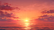© hamuu - アニメスタイルの穏やかな海に沈む夕日