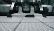 © DigitalSpace - Footage of selfhealing mineral composite floor tiles in production highlighting the integration of microencapsulated healing agents that enable autonomous repair of surface cracks.