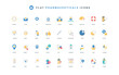© lembergvector - Doctor prescription, onflat appointment on calendar thin symbols vector illustration. Pharmaceuticals, medical care for treatment and insurance, pills and vitamins flat icon set