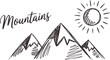© Abdul - Hand Drawn of Mountains Under a Bright Sun With Text nature