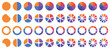 © ALL IN ONE STUDIO 🌍 - Set of colorful pie charts. Colorful pie charts with varying segments. Circle section graph. donut and pie chart infographic elements set. Set of colorful pie charts with varying segments.