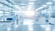 © Andrii - Pristine white laboratory countertop providing a clean surface for product mockups in a sterile research facility with a blurred background, pharmaceutical innovation and medical science research