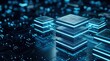 © Masque - Glowing layered server stack on a circuit-like surface visualizes database migration and data flow between database nodes.