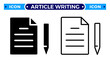 © artshuvo - Article Writing and Editorial Content Creation Journalism Blog Vector Icon Set