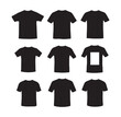 © KHALID  - Collection of black tshirts in various orientations on white background