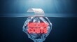 © Arafat Design Lab - A large ice cube with hidden costs sinking in the ocean with a receipt on top