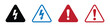 © JannatGraphicDesign - Warning signs icons set with exclamation marks and lightning bolts Vector illustration