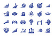 © MD. LIKHON ALI - Business growth, increase productivity and financial success icon set with arrows bars, marketing, financial and gears isolated on a white background