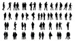 © Haider - Comprehensive graphic illustration featuring numerous vector people silhouettes in various poses for design projects and architectural plans.