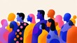 © BeatFlow - Diverse group of people in profile, vibrant colors, modern illustration style