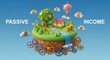 © GenerativeAIpicture - 3D Illustration of Passive Income Concept with Money and Nature