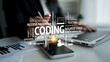 © InfiniteFlow - A modern office setting showcasing a hands-on programming scene, featuring coding, data structures, and various technological tools in a creative workspace. Tessel