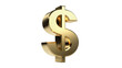 © Michal - Three dimensional golden dollar sign with embossed details