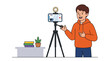 © Bening - Young man recording a video on his smartphone for social media