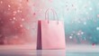 © pornsawan - Colorful shopping bags falling on pink background,season sale, shopping online season,holiday winter shopping bags and gift boxes,space for text.