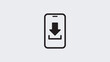 © Aymen - A simple black icon of a smartphone with a download arrow on its screen