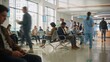 © Halim - Generative Ai a busy hospital waiting area with diverse patients and staff