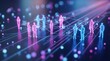 © AspctStyle - Global networking 3D render illustration, digital connectivity concept with glowing people. Artificial intelligence workforce and virtual collaboration for business strategy.