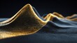 © boss - Abstract glowing golden peaks emerge from a dark undulating surface in digital rendering