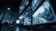 © sevector - Control room operators using multiple screens for security surveillance and data monitoring, ensuring public safety and infrastructure management within a centralized system