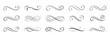 © Raxzen - Calligraphy wavy line vector elements set with elegant flowing curves, decorative swirl strokes, hand drawn script style lines and ornamental flourish shapes for design projects