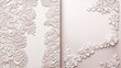 © Tatheer Fatima - Wedding Card featuring a delicate lace design on the left side with an open space area on the right side for a wedding wish