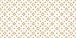 © Olgastocker - Simple vector seamless pattern. Elegant gold and white floral geometric texture with flower silhouettes, cross shapes, stars. Minimalist abstract graphic background. Golden ornament. Repeated design