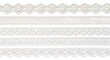 © RM Graphics - Collection of white lace trims on transparent background.
