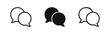 © ICONS FOR YOU - Two speech bubbles icon set representing chat, communication, and message in outline, solid, and hand-drawn styles