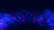 © garrykillian - Closeup of Big data light speed flow outwards left bottom. Abstract digital data stream of quantum computing. Cyberspace of qubit trail waves. Modern tech information transmission. Ai neural network