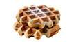 © Irina - Golden brown Belgian waffles dusted with powdered sugar, isolated on transparent background
