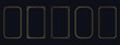 © MdNurul - Golden art deco border frames set on dark background. Luxury elegant geometric line frames for wedding invitations, certificates, and premium branding. Vector Illustration.