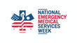 © Zander - National Emergency Medical Services Week Logo with Star of Life and American Flag Design for First Responders and Healthcare Heroes Tribute
