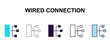 © Design_Farm - wired connection multi-style outline icon set - technology concept. Thin line, regular, filled, colored wired connection icon
