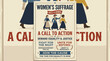 © Edy_ssntt - A powerful vintage-style poster advocating for women's suffrage, demanding equality, justice, and the right to vote through a united call to action.