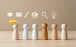 © joeycheung - Wooden figures represent diverse paths to growth learning and global