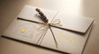 © Bdboom - Elegant invitation envelope with lavender and gold accents invitation envelope lavender botanical greeting stationery