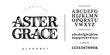 © Kiki - Aster Grace elegant sketched display font with hand drawn pencil texture and vintage artistic style for creative branding and book covers