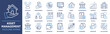 © Camallia Marroh - Asset Management icon collection set. Containing decision, responsible, lifecycle, system, asset, governance, growth and more. Outline vector icons collection